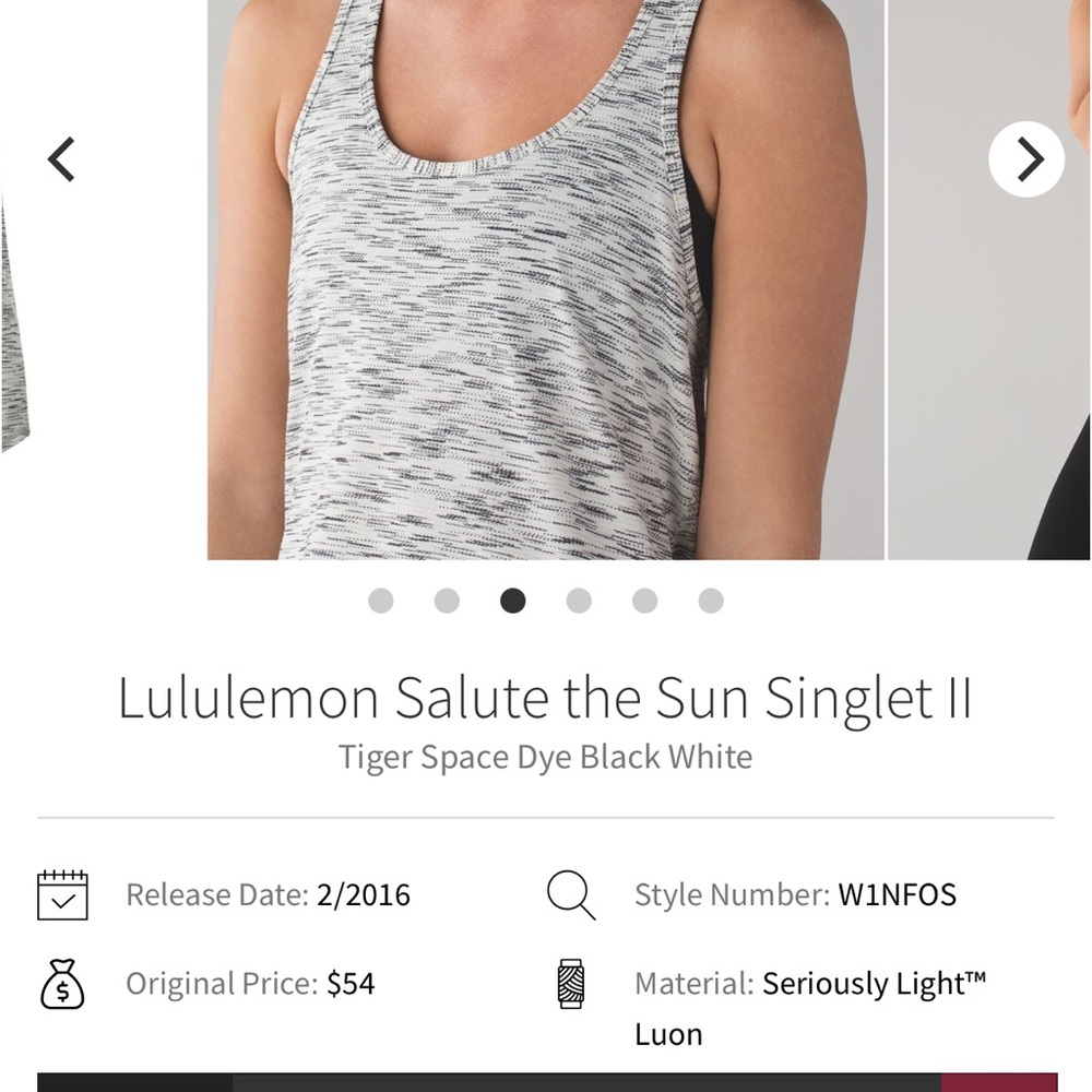 lululemon Salute the Sun Singlet